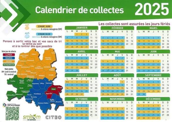 Calendrier des collecte de tri 2025